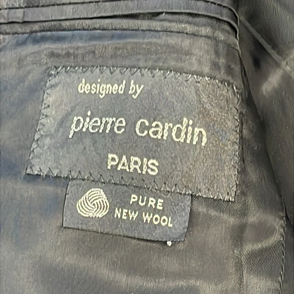 Pierre Cardin Paris Wool Blazer Jacket Charcoal Heathered Gray Sz 38R